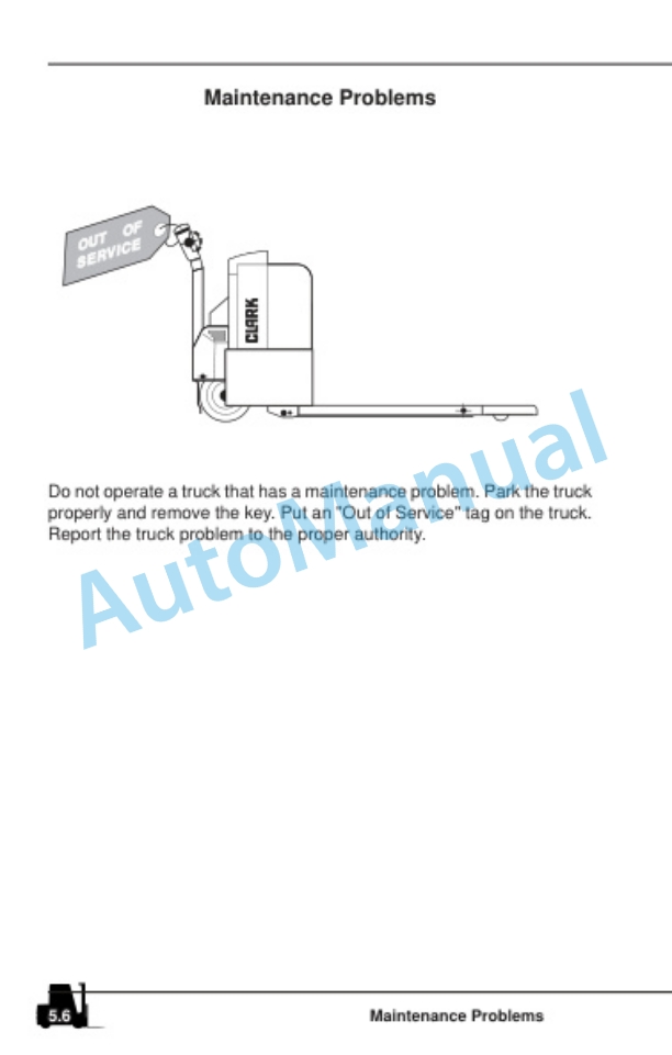 Clark EWP45 Operator Manual OM-719 3 Clark EWP45 Operator Manual OM-719-3
