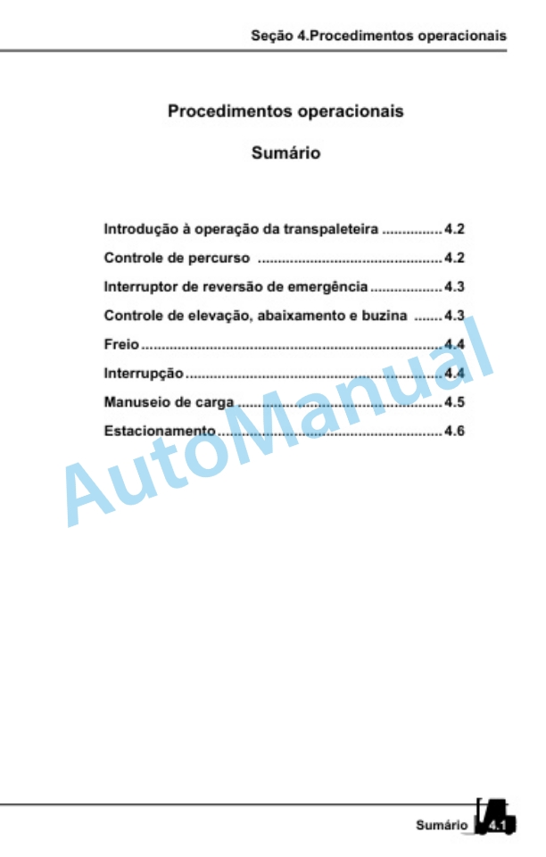 Clark EWP45 Operator Manual OM-721 BR 2 Clark EWP45 Operator Manual OM-721 BR-2