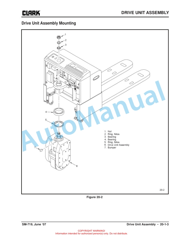 Clark EWP45 Service Manual SM-719 3 Clark EWP45 Service Manual SM-719 - Image 3