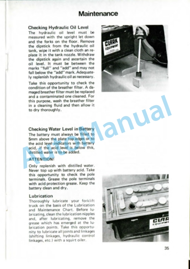 Clark Fort Lift C 500 Y 110, 135, 155 D Gas and LPG Operator Instruction Manual OI-534 3 Clark Fort Lift C 500 Y 110, 135, 155 D Gas and LPG Operator Instruction Manual OI-534-3
