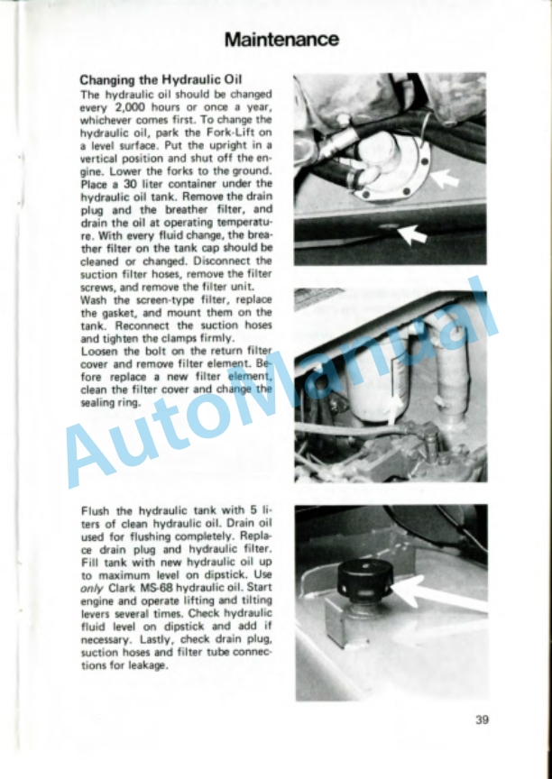 Clark Fort Lift C 500 Y 110, 135, 155 D Gas and LPG Operator Instruction Manual OI-534 4 Clark Fort Lift C 500 Y 110, 135, 155 D Gas and LPG Operator Instruction Manual OI-534-4