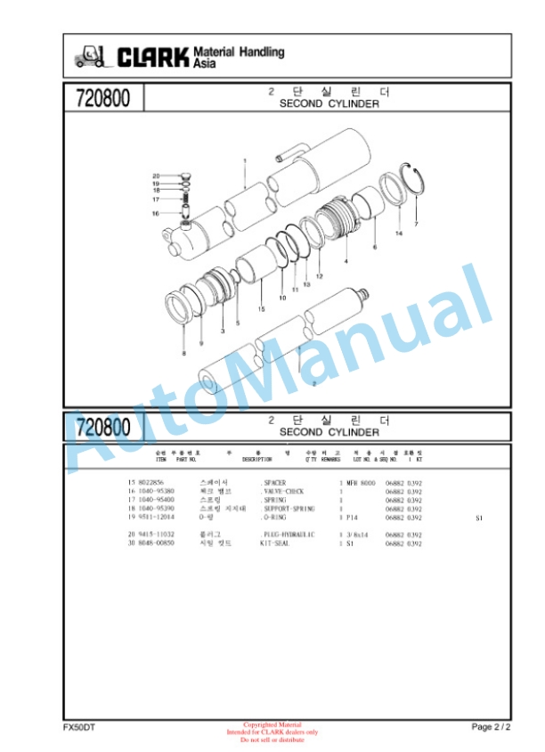 Clark FX50D, FX60D, FX70D, SF 50sD, SF 60sD, SF 70sD, SF 75sD Parts Catalog 5 Clark FX50D, FX60D, FX70D, SF 50sD, SF 60sD, SF 70sD, SF 75sD Parts Catalog - Image 5