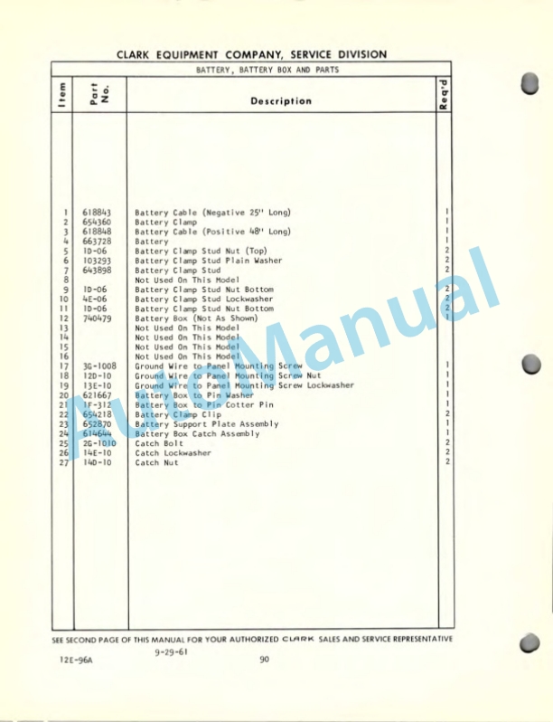 Clark Gas Ultilitruc F Maintenance Manual and Parts Book 12F 518 5 Clark Gas Ultilitruc F Maintenance Manual and Parts Book 12F 518-5