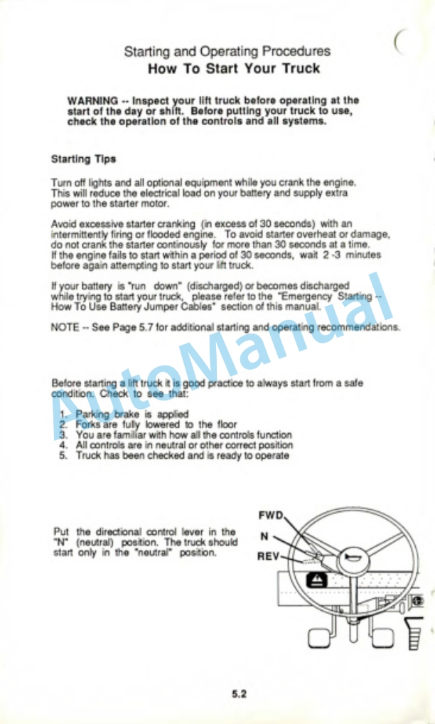 Clark GCS 12 - 15 - 17s Operator Manual OM-547 2 Clark GCS 12 - 15 - 17s Operator Manual OM-547-2