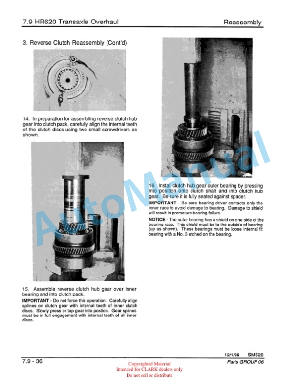 Clark GCS Service Manual SM-520R 3 Clark GCS Service Manual SM-520R - Image 3