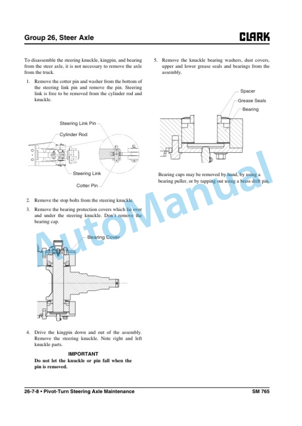 Clark GEX 20, 25, 30s, 30, 32 Service Manual SM-765 5 Clark GEX 20, 25, 30s, 30, 32 Service Manual SM-765 - Image 5