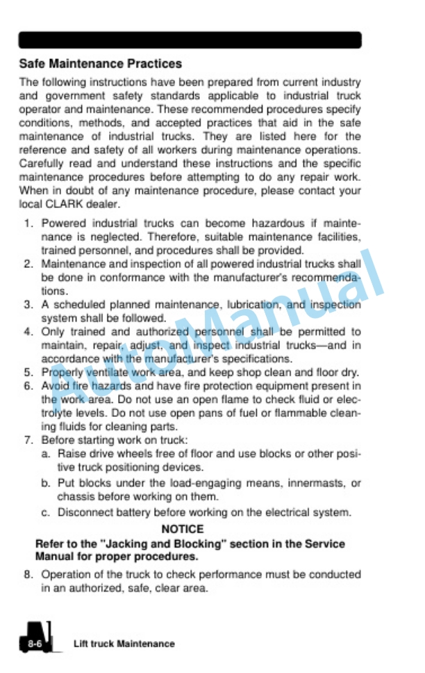 Clark GEX 40, GEX 45, GEX 50 Electric Rider Lift Trucks Operator Manual OM-899 4 Clark GEX 40, GEX 45, GEX 50 Electric Rider Lift Trucks Operator Manual OM-899 - Image 4