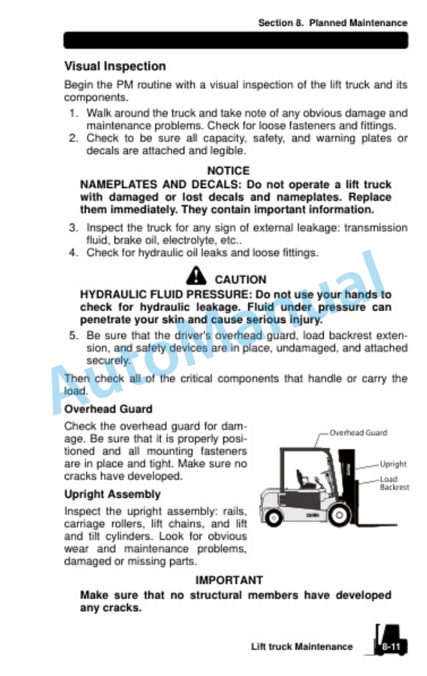 Clark GEX 40, GEX 45, GEX 50 Electric Rider Lift Trucks Operator Manual OM-899 5 Clark GEX 40, GEX 45, GEX 50 Electric Rider Lift Trucks Operator Manual OM-899 - Image 5