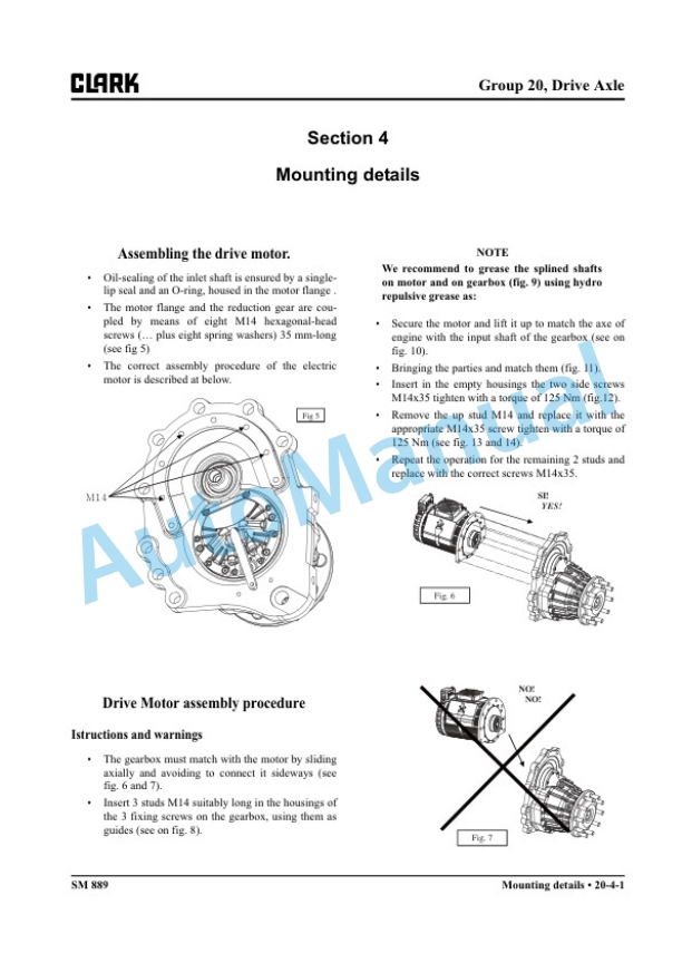Clark GEX 40, GEX 45, GEX 50 Service Manual SM-889 3 Clark GEX 40, GEX 45, GEX 50 Service Manual SM-889 - Image 3