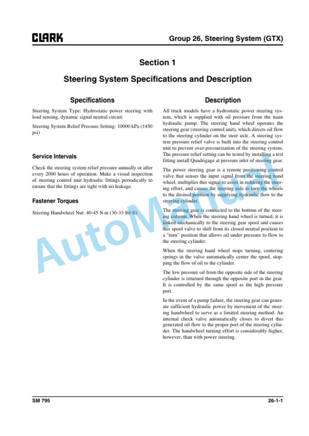 Clark GEX16, 18, 20s, GTX16, 18, 20s Service Manual SM-795 4 Clark GEX16, 18, 20s, GTX16, 18, 20s Service Manual SM-795 - Image 4