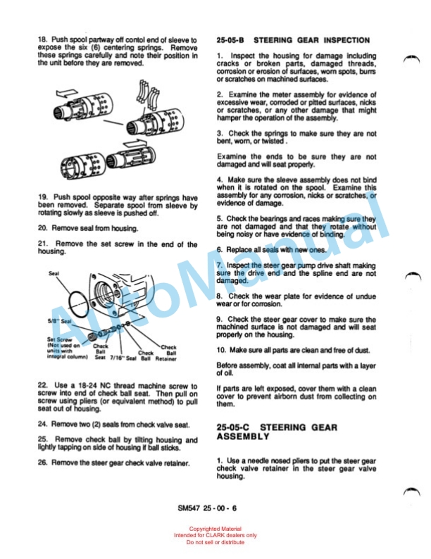 Clark GM127 Service and Adjustment Manual SM-554 3 Clark GM127 Service and Adjustment Manual SM-554-3