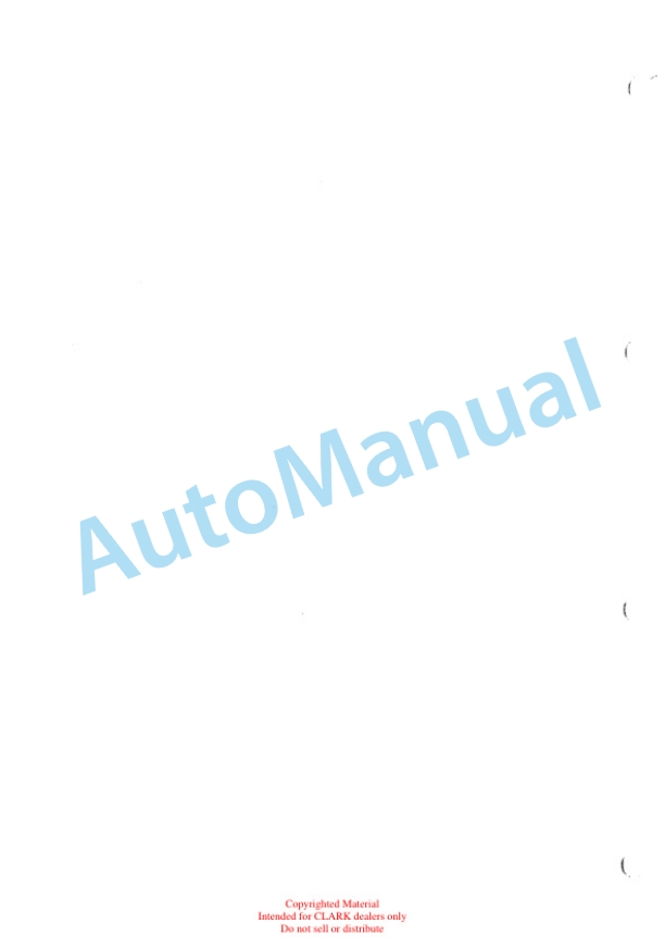 Clark GPM 20-30 Service Training SM-5113 2 Clark GPM 20-30 Service Training SM-5113-2