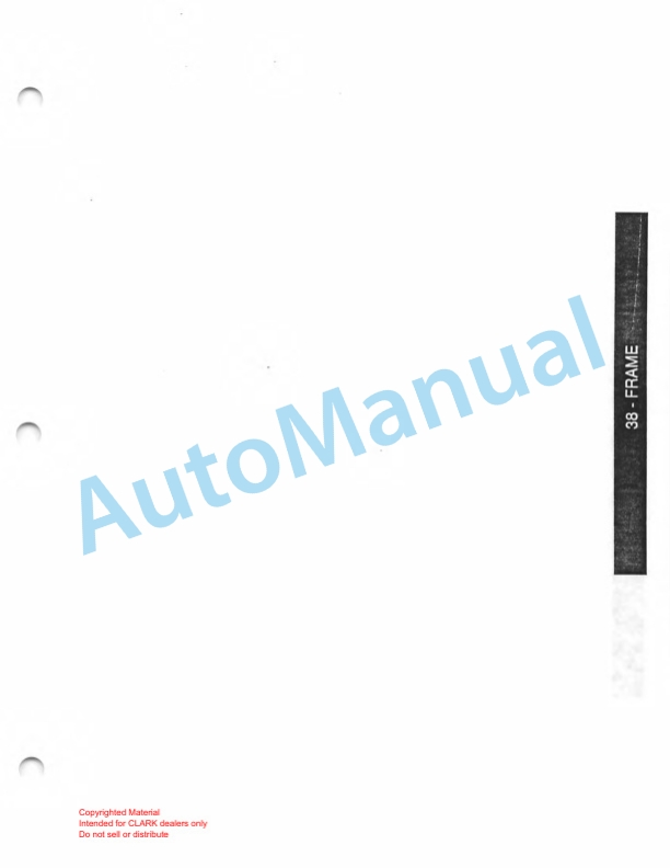 Clark GT, DT 25 Towing Tractor Parts Book X164 6940 5 Clark GT, DT 25 Towing Tractor Parts Book X164 6940-5