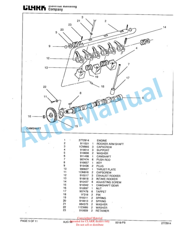 Clark GTDT 25-50 Towing Tractor Parts Book X167 6940 2 Clark GTDT 25-50 Towing Tractor Parts Book X167 6940-2