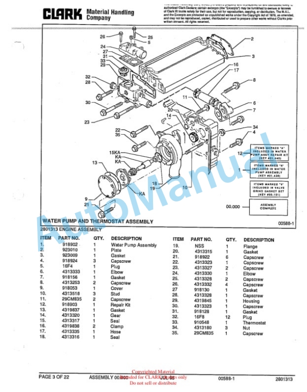 Clark GTDTE Towing Tractor Parts Book X166 3 Clark GTDTE Towing Tractor Parts Book X166-3