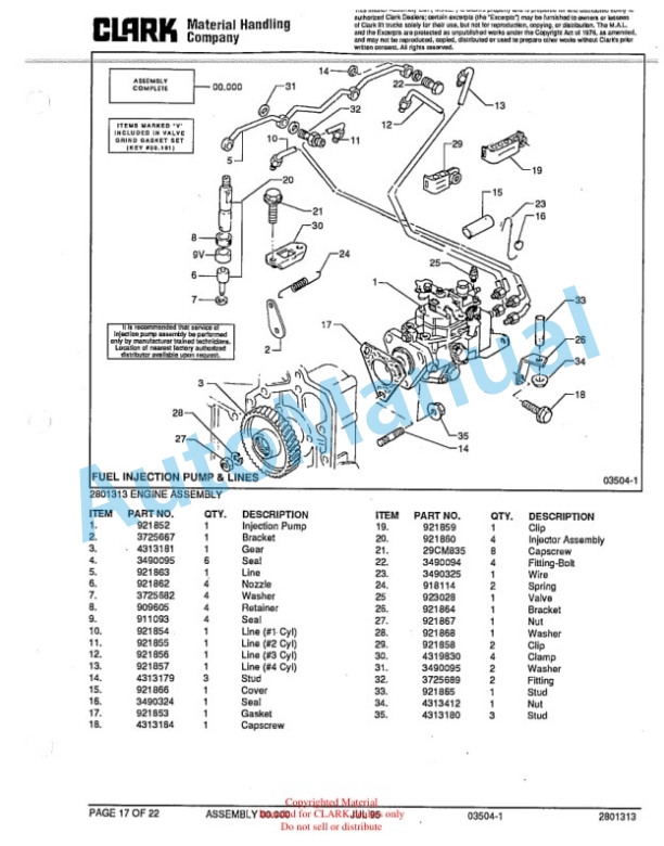 Clark GTDTE Towing Tractor Parts Book X166 4 Clark GTDTE Towing Tractor Parts Book X166-4