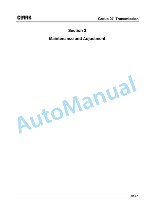 Clark GTS 20 D, GTS 25 D, GTS 30 D, GTS 33 D Service Manual SM -1031 3 Clark GTS 20 D, GTS 25 D, GTS 30 D, GTS 33 D Service Manual SM -1031 - Image 3