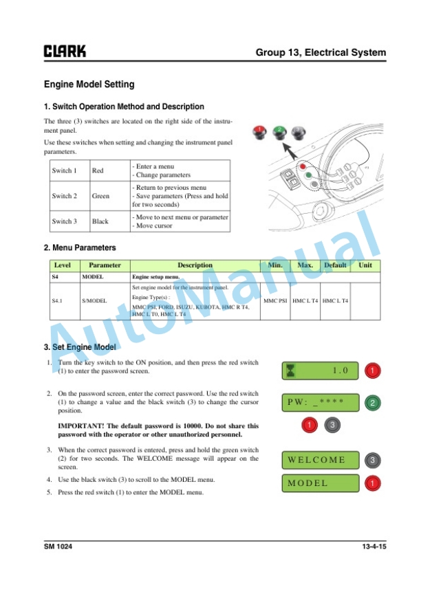 Clark GTS 20 L, GTS 25 L, GTS 30 L, GTS 33 L Service Manual SM -1024 3 Clark GTS 20 L, GTS 25 L, GTS 30 L, GTS 33 L Service Manual SM -1024 - Image 3