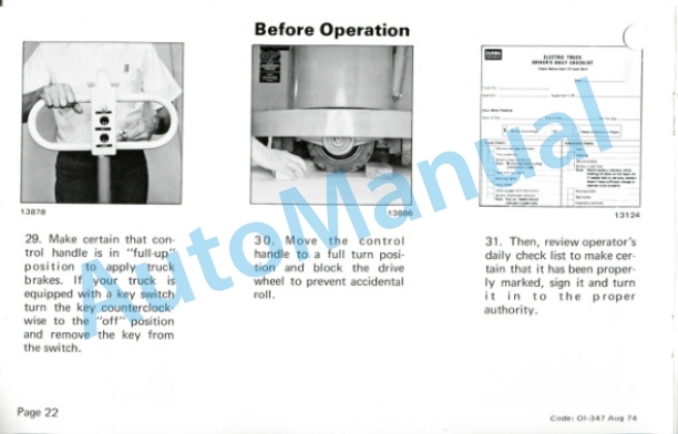 Clark HWP 40-60 Operator Instruction Manual OI-347 4 Clark HWP 40-60 Operator Instruction Manual OI-347-4