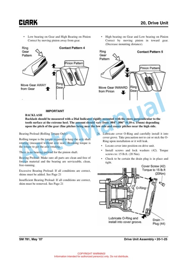 Clark HWX, PWX Service Manual SM-781 3 Clark HWX, PWX Service Manual SM-781 - Image 3