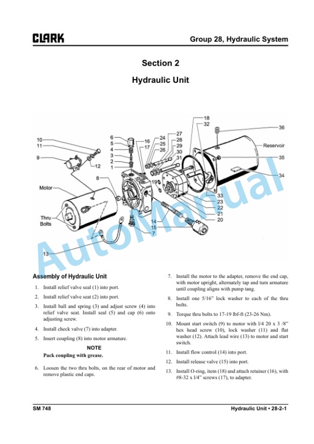 Clark HWXE 30-40, PWXE 30-40 Service Manual SM-748 5 Clark HWXE 30-40, PWXE 30-40 Service Manual SM-748 - Image 5