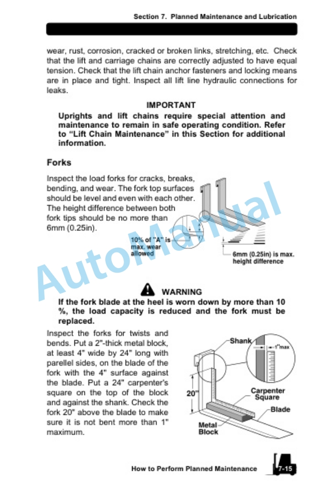 Clark Internal Combustion Lift Truck Operator Manual OM-598 4 Clark Internal Combustion Lift Truck Operator Manual OM-598-4