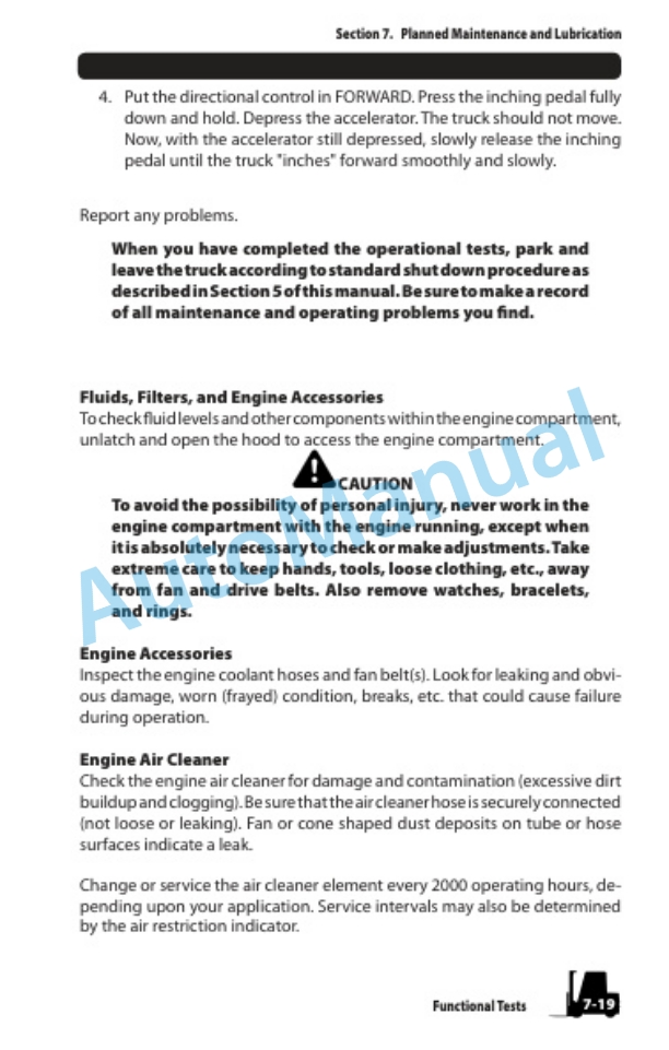 Clark Internal Combustion Lift Truck Operator Manual OM-624 4 Clark Internal Combustion Lift Truck Operator Manual OM-624-4