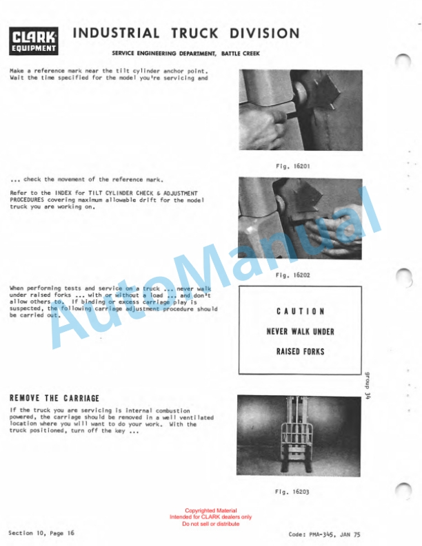 Clark IT 50, IT 60, IT 70, IT 80 Overhaul Instructions OH-443 4 Clark IT 50, IT 60, IT 70, IT 80 Overhaul Instructions OH-443-4