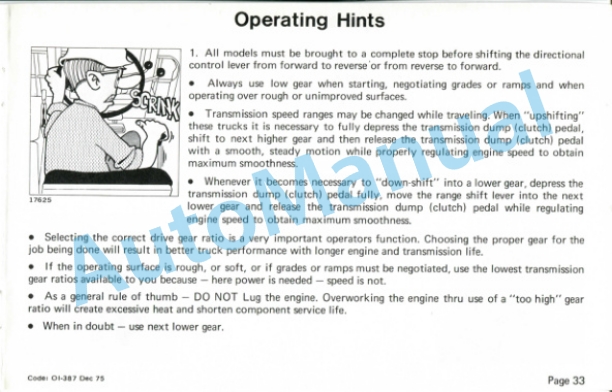 Clark IT 60 D, IT 70 D, IT 80 D Gas or Diesel Powered Operator Instructions OI-387 4 Clark IT 60 D, IT 70 D, IT 80 D Gas or Diesel Powered Operator Instructions OI-387-4