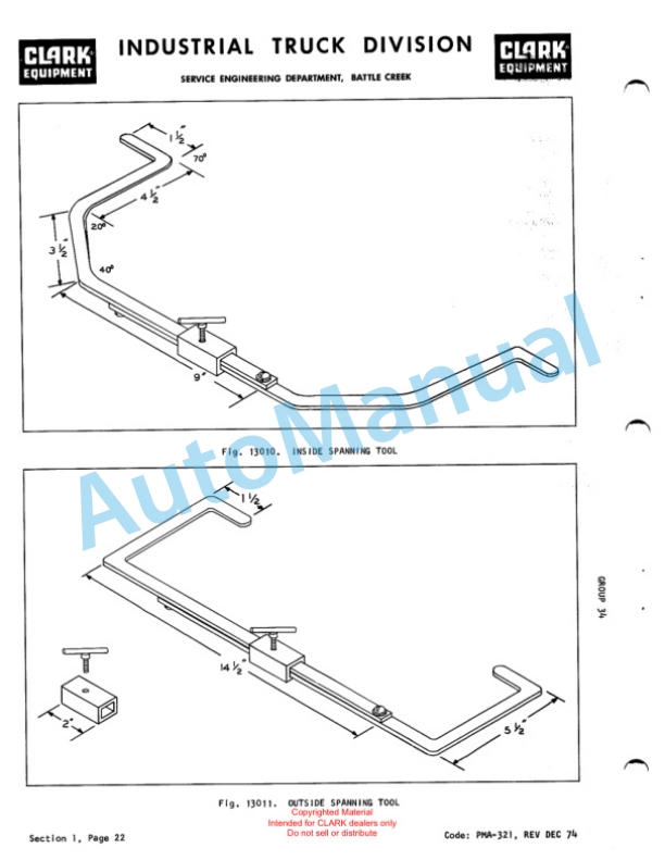 Clark IT 60, IT 70, IT 80 Planned Maintenance and Adjustment Procedures Manual PMA-387 2 Clark IT 60, IT 70, IT 80 Planned Maintenance and Adjustment Procedures Manual PMA-387-2