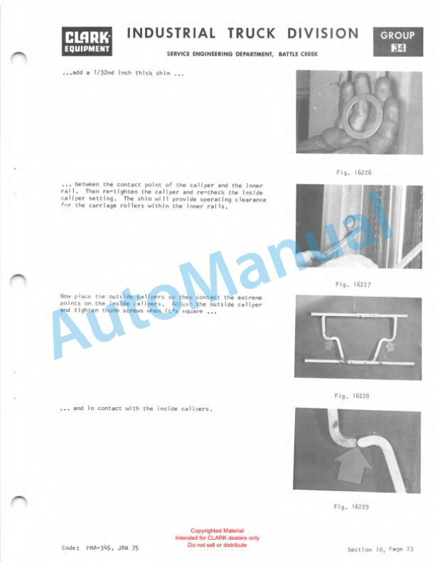Clark IT 60, IT 70, IT 80 Planned Maintenance and Adjustment Procedures Manual PMA-387 3 Clark IT 60, IT 70, IT 80 Planned Maintenance and Adjustment Procedures Manual PMA-387-3