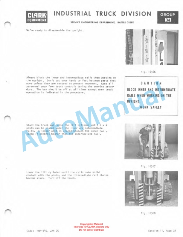 Clark IT 60, IT 70, IT 80 Planned Maintenance and Adjustment Procedures Manual PMA-387 5 Clark IT 60, IT 70, IT 80 Planned Maintenance and Adjustment Procedures Manual PMA-387-5