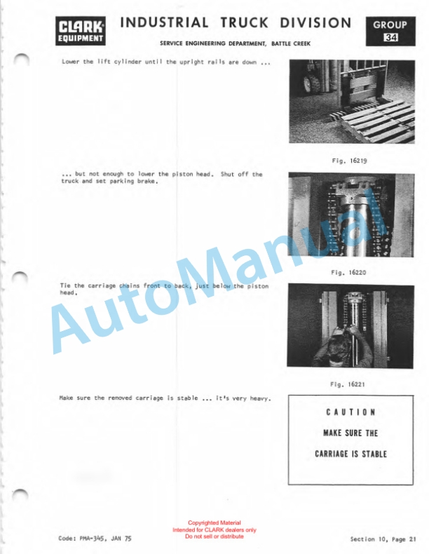 Clark IT 60D, IT 70D, IT 80D Planned Maintenance and Adjustment Procedures Manual PMA-390 3 Clark IT 60D, IT 70D, IT 80D Planned Maintenance and Adjustment Procedures Manual PMA-390-3