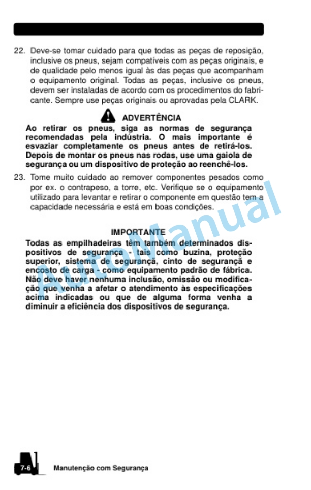 Clark L 20, 25, 30, 33, 35 D, L 20, 25, 30, 33, 35 L Operator Manual OM-1146 4 Clark L 20, 25, 30, 33, 35 D, L 20, 25, 30, 33, 35 L Operator Manual OM-1146-4