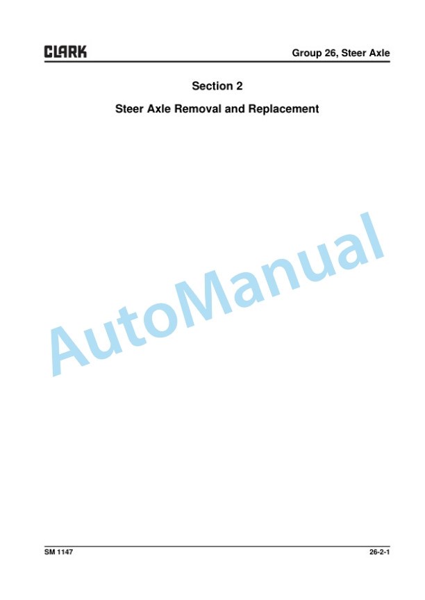 Clark L 20 L, L 25 L, L 30 L, L 33 L, L 35 L Service Manual SM-1147 4 Clark L 20 L, L 25 L, L 30 L, L 33 L, L 35 L Service Manual SM-1147 - Image 4