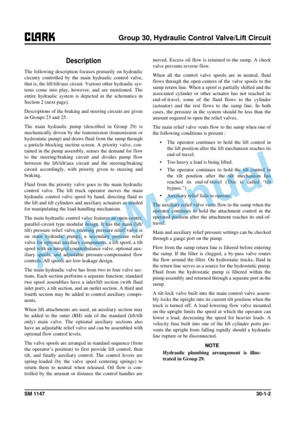 Clark L 20 L, L 25 L, L 30 L, L 33 L, L 35 L Service Manual SM-1147 5 Clark L 20 L, L 25 L, L 30 L, L 33 L, L 35 L Service Manual SM-1147 - Image 5