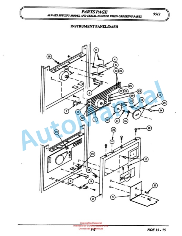 Clark NOS 15 Parts Manual X168 5 Clark NOS 15 Parts Manual X168-5
