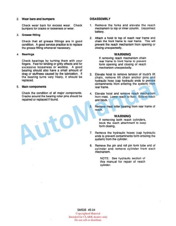 Clark NP 15, 20, 12D Service Manual SM-535 4 Clark NP 15, 20, 12D Service Manual SM-535 - Image 4