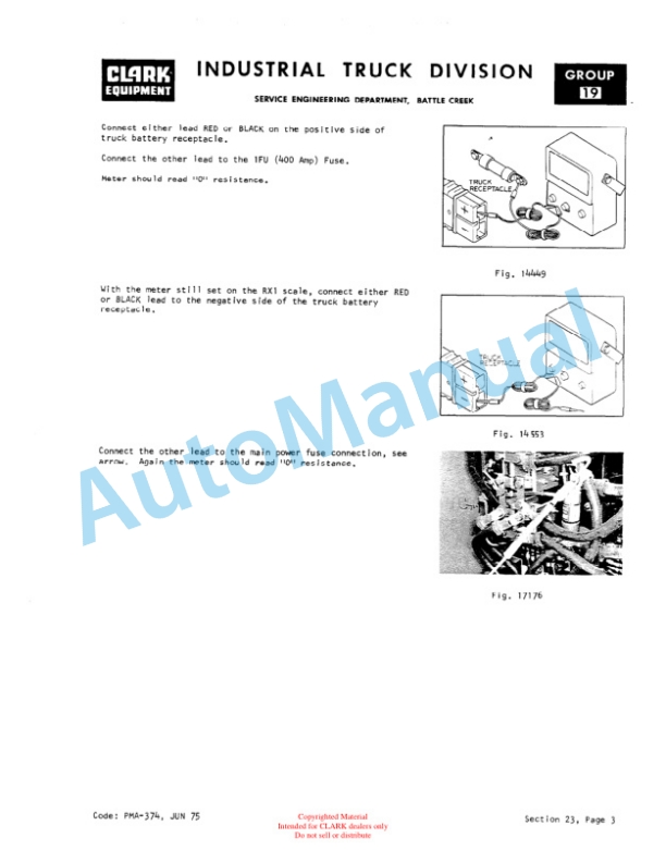 Clark NP 300, NP 500 Planned Maintenance and Adjustment Procedures Manual PMA-374 2 Clark NP 300, NP 500 Planned Maintenance and Adjustment Procedures Manual PMA-374-2