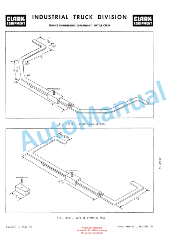Clark NP 300, NP 500 Planned Maintenance and Adjustment Procedures Manual PMA-374 4 Clark NP 300, NP 500 Planned Maintenance and Adjustment Procedures Manual PMA-374-4