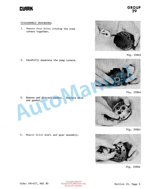 Clark NP 300, NS 300 Overhaul Manual OH-437 2 Clark NP 300, NS 300 Overhaul Manual OH-437-2