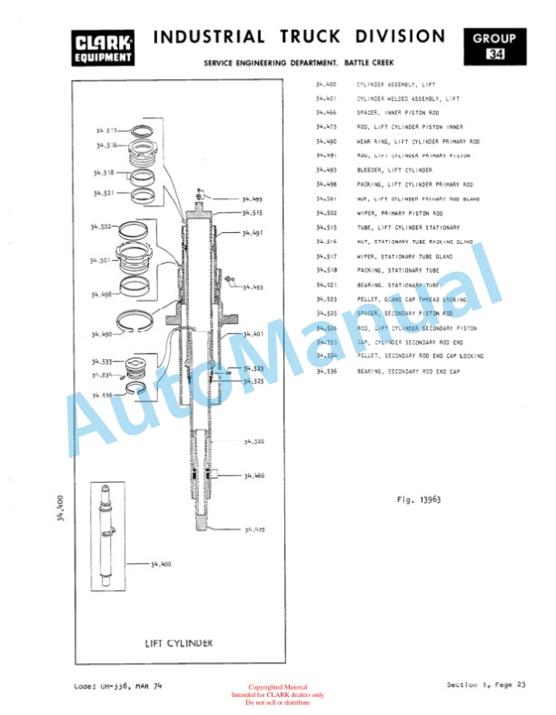 Clark NP 300, NS 300 Overhaul Manual OH-437 5 Clark NP 300, NS 300 Overhaul Manual OH-437-5