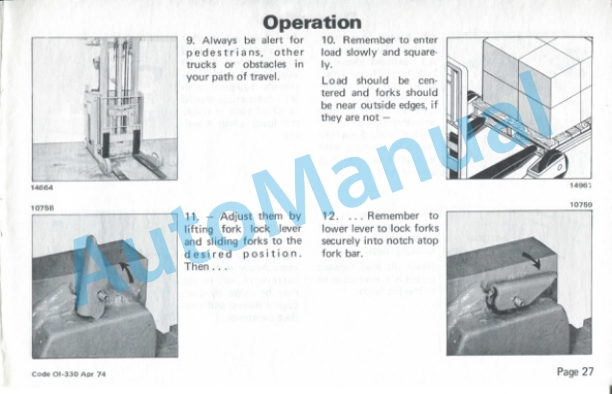Clark NP-500 Narrow Aisle Reach Truck Operator Instructions OI-330 5 Clark NP-500 Narrow Aisle Reach Truck Operator Instructions OI-330-5