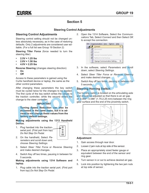 Alternative view of Clark NPX15D-22 Service Manual SM-731
