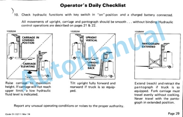 Clark NS, NST, NSP 20-40, RP, RPF 40-60 Operator Instruction Manual OI-327 5 Clark NS, NST, NSP 20-40, RP, RPF 40-60 Operator Instruction Manual OI-327-5
