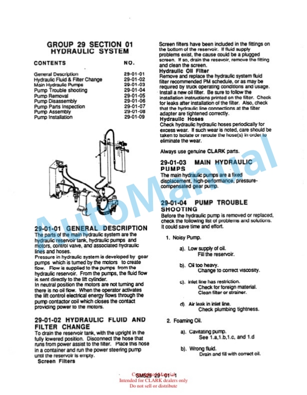 Clark OP 15 Service Manual SM-566 4 Clark OP 15 Service Manual SM-566 - Image 4
