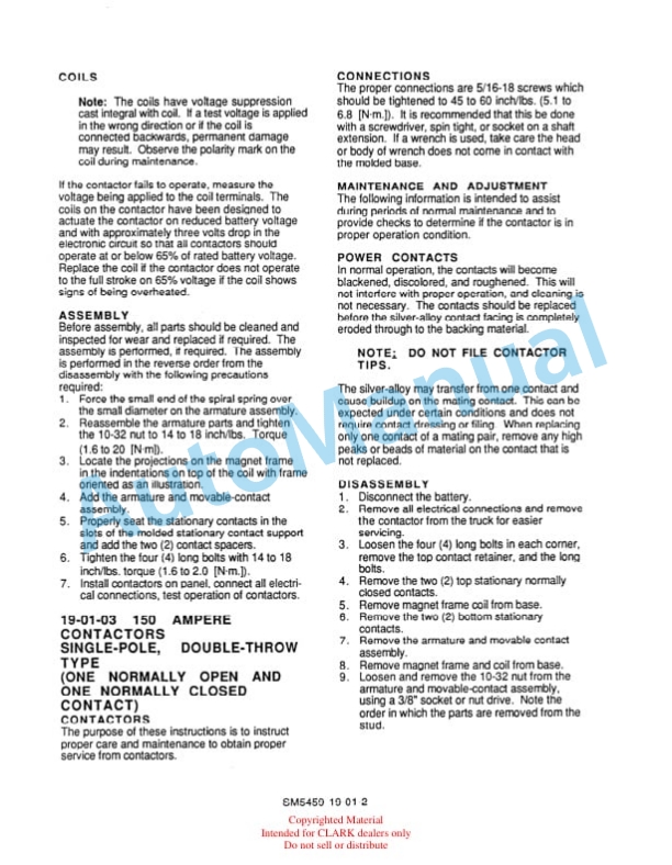 Alternative view of Clark OP 7 Service and Adjustment Manual SM-549