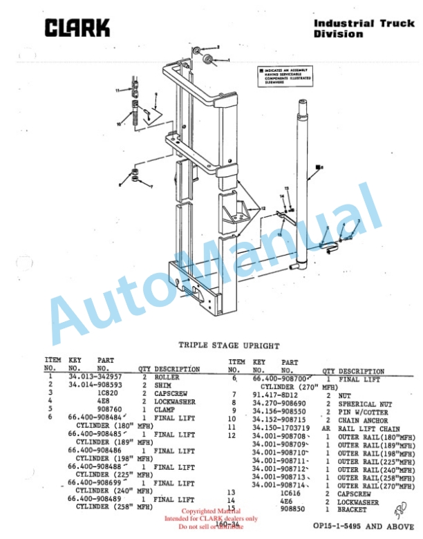Clark OP15 Parts Manual OP15-1 4 Clark OP15 Parts Manual OP15-1-4