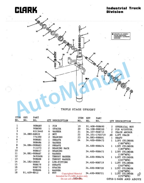 Clark OP15 Parts Manual OP15-1 5 Clark OP15 Parts Manual OP15-1-5
