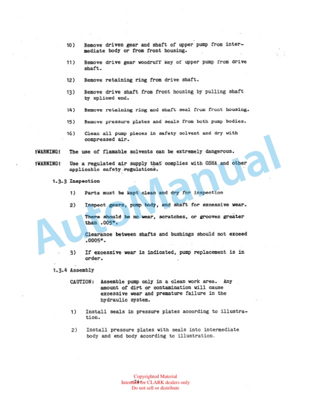 Clark OP15B Service Manual SM-576 3 Clark OP15B Service Manual SM-576 - Image 3